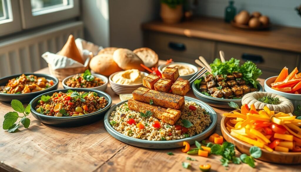 artistic vegan dish arrangements